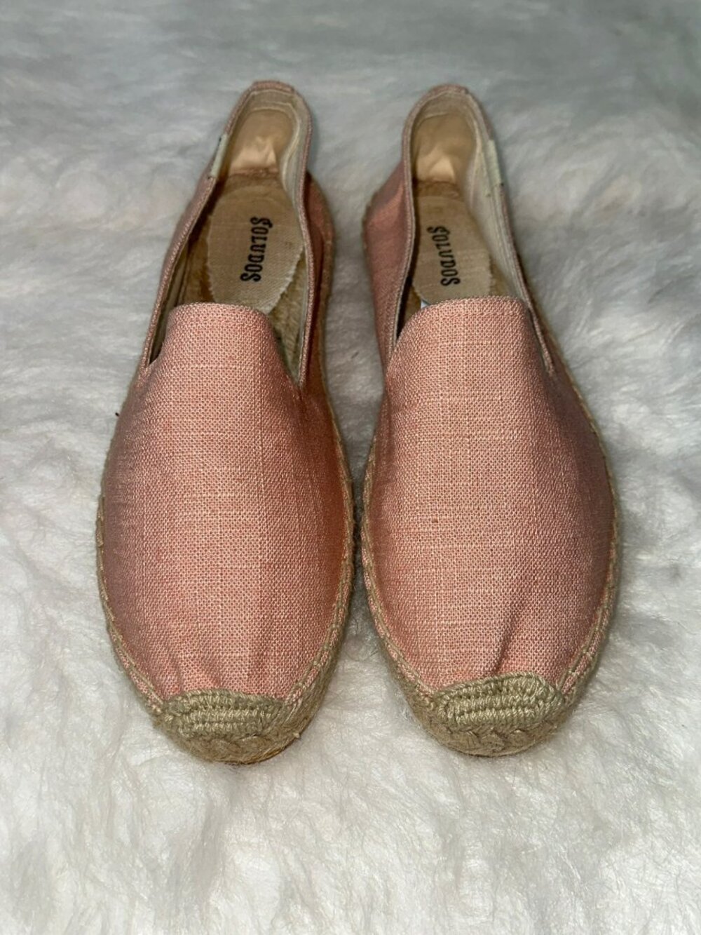 Soludos The Platform Smoking Espadrille Slipper Women's 9 Dusty Rose Pink